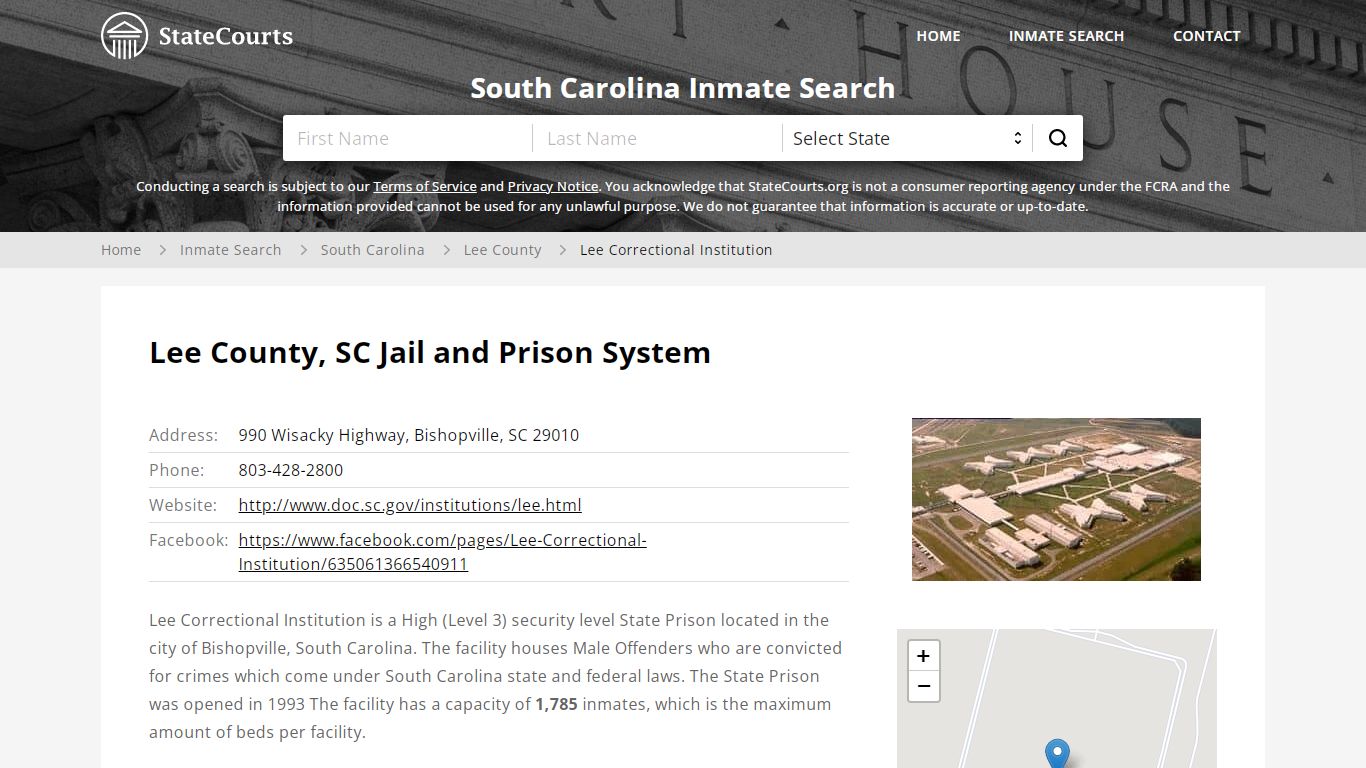 Lee Correctional Institution Inmate Records Search, South ...